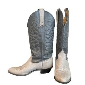 WRANGLER‎ Leather Gray Western Cowboy Boots Made in USA Women's Size 6.5